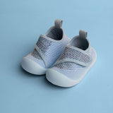 light blue baby shoes