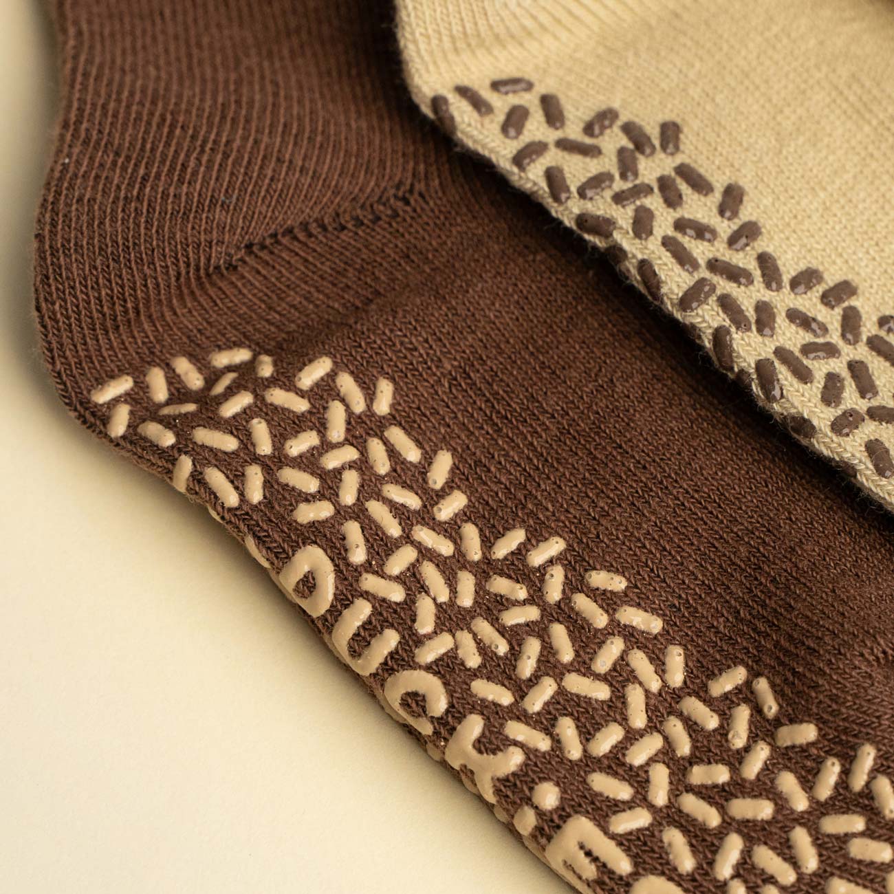 Brown non-slip grip sock