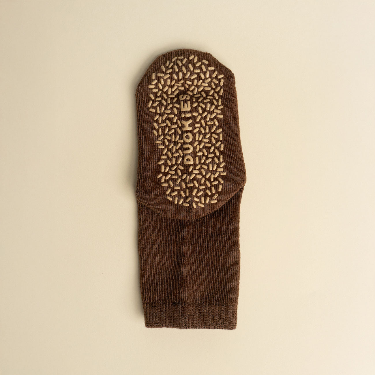 Brown non-slip duckies sock
