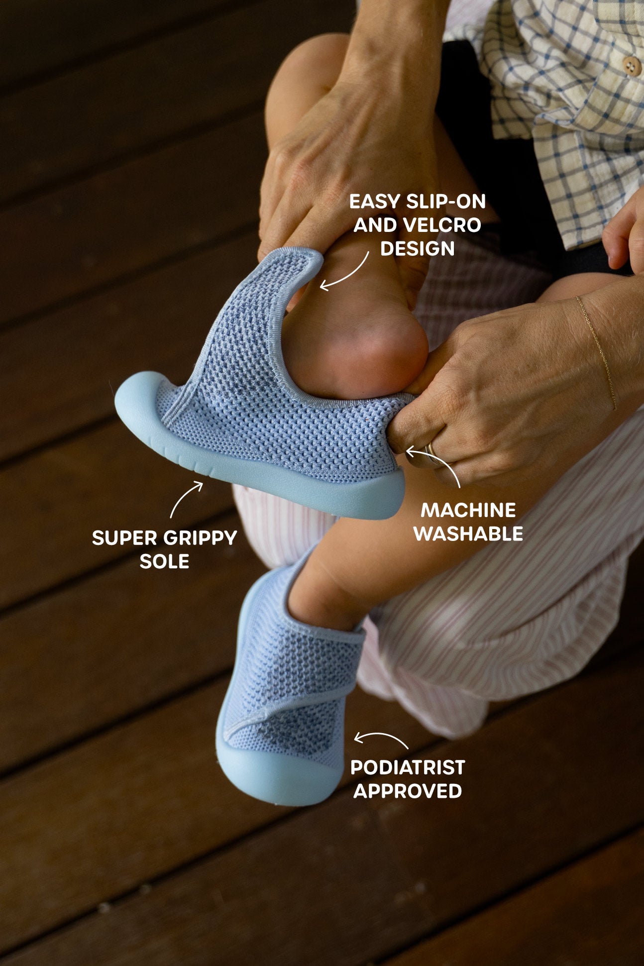 blue slip on shoe