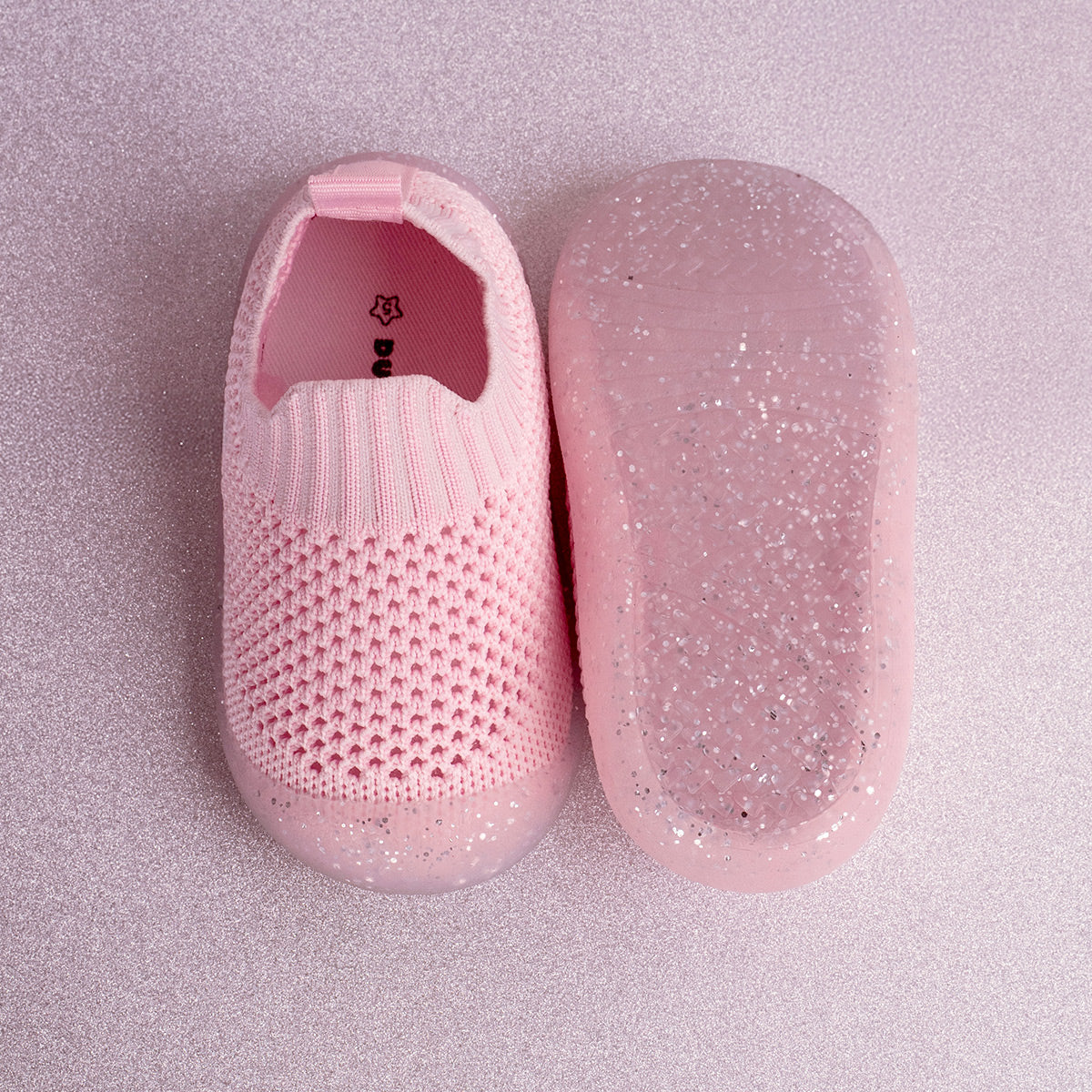 Pair of pink baby shoes