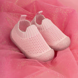 glitter pink baby shoes