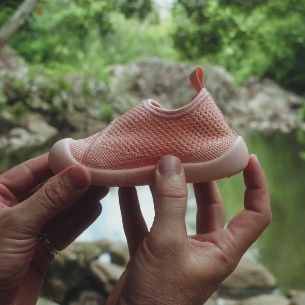 Pink flexible toddler slip-on shoe