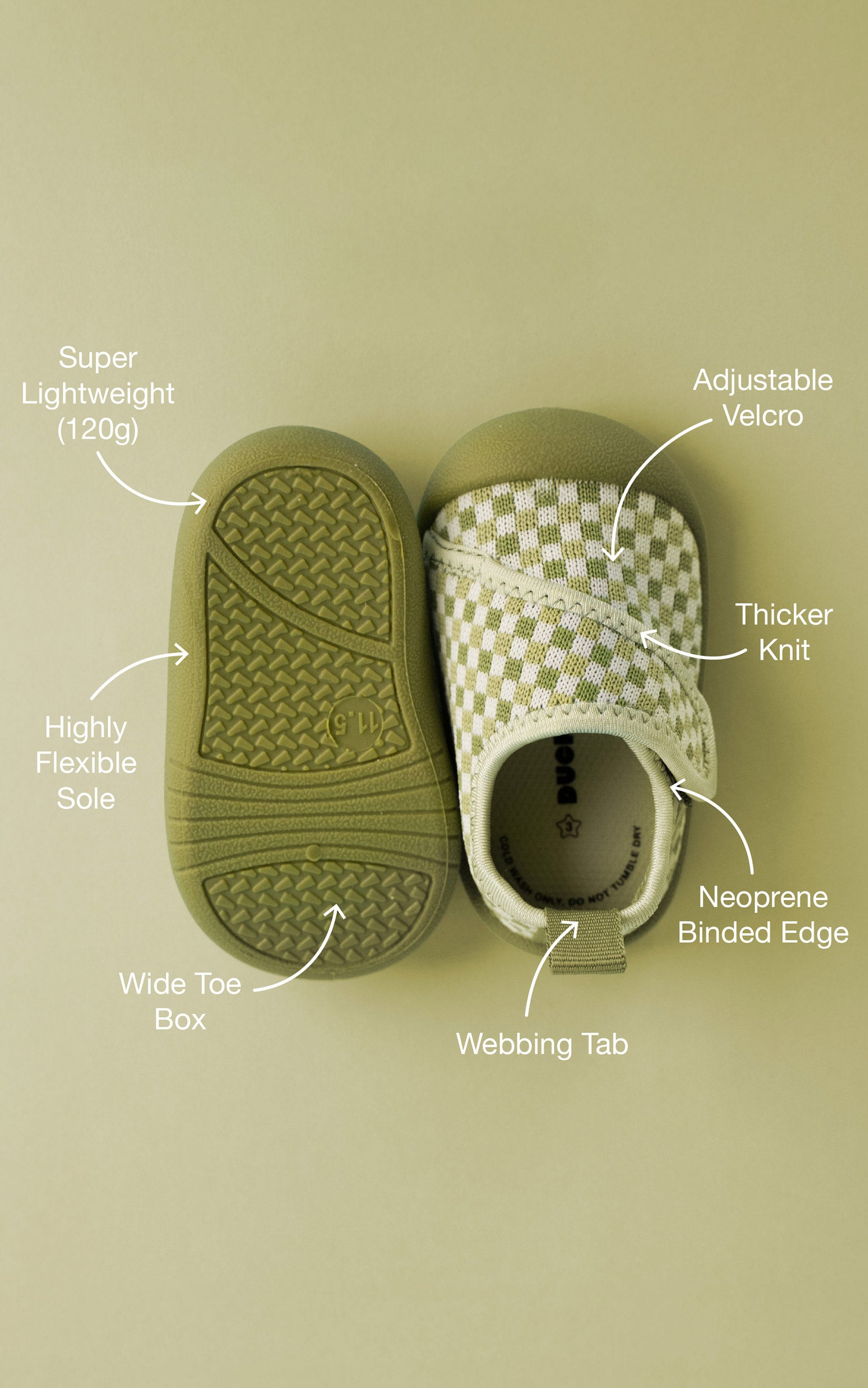 Green baby shoes